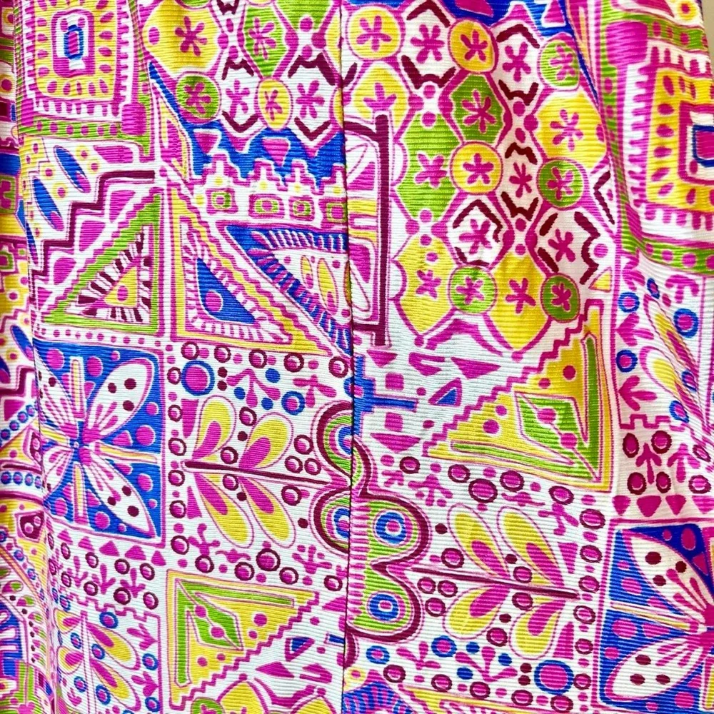 Vintage 1970s Novelty Print Skirt Flowers Tiki Tropical Colorful 70s Retro - Picture 4 of 8